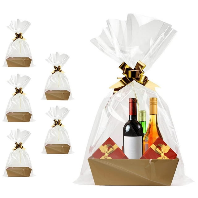 Cesta de regalo Funsky vacía, 5 unidades, bandeja Kraft Market de cartón
