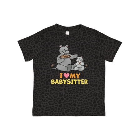 

Inktastic I Love My Babysitter Hippos Gift Toddler Boy or Toddler Girl T-Shirt
