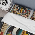 thumbnail image 4 of Designart "Retro Circularity in Motion II" Modern Geometric Bedding Covert Set - Abstract Geometric Blue Abstract Bed Set With 2 Shams, 4 of 6