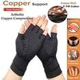 thumbnail image 3 of Chainplus Gants de Compression Sans Doigts Magnétiques pour Thérapie de l'Arthrite, Noir, Noir, Régulier, 3 of 8