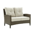 thumbnail image 2 of Crosley Rockport Outdoor Wicker High Back Loveseat in Beige, 2 of 8