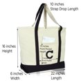 thumbnail image 3 of DALIX Initial Tote Bag Personalized Monogram Black Zippered Top Letter - C, 3 of 7