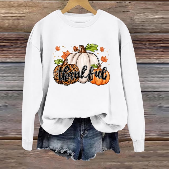 TINZ T-Shirt à Manches Longues Col Rond Imprimé Chandail en Molleton Court pour Femmes Grande Taille Léger à Capuche Zippée