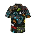 thumbnail image 3 of Balery Play Game3 Print Men's Hawaiian Shirts Short Sleeve Beach Shirt Relaxed Fit Vacation Button Down Shirts-Large, 3 of 9