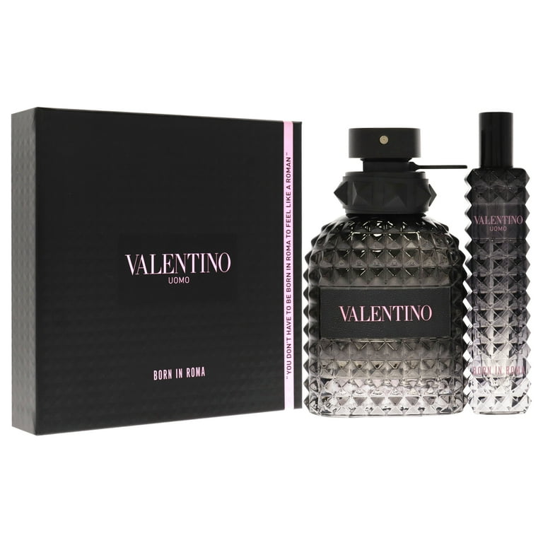 Valentino Uomo Born In Roma , 2 Pc Gift Set 1.7 oz EDT Spray, 0.5