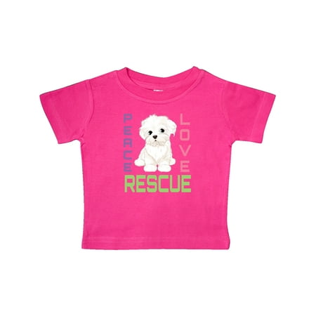 

Inktastic Rescue Dogs Peace Love Rescue Gift Baby Girl T-Shirt
