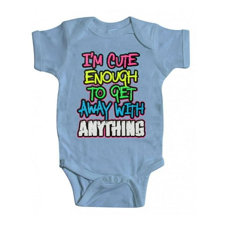 

Baby I m Cute Enough Bodysuit - Light Blue - 6M