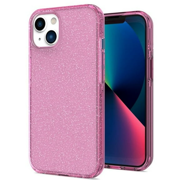 Full Glitter Hybrid Protective Case for iPhone 14 Plus - Pink