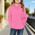 thumbnail image 2 of GiLiling Girls Fleece Pullover Hoodie, Kids Winter Warm Fuzzy Sherpa Hooded Sweatshirt, Teen Toddler Cute Cozy Sweater Jacket Top (Pink, 11-12 Years), 2 of 8