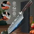 thumbnail image 4 of 7 inch Damascus Pattern Stainless Steel Cutlery With Nonslip Handle ,Santoku knife, 4 of 6
