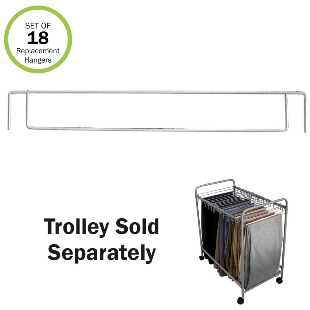 Evelots Extra Pant/Jeans HangersFor Rolling TrolleySilver Powder Iron