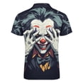 thumbnail image 5 of Psychedelic Clown Joker Men Zipper T-shirt Summer Casual Short Sleeve T-shirt Top, 5 of 7