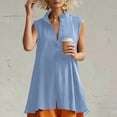 thumbnail image 5 of TGSLY Women's Mandarin Collar Tank Tops Lightweight Soft V Neck Button-Down Sleeveless Shirts Oversized Fit High-Low Hem Solid Color Tunic Blouses XXL, 5 of 10