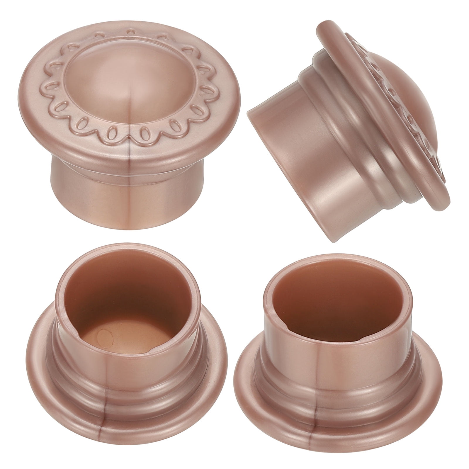 Unique Bargains Curtain Rod Ends Plastic Drapery Rail Pole Head Cap Modern Rose