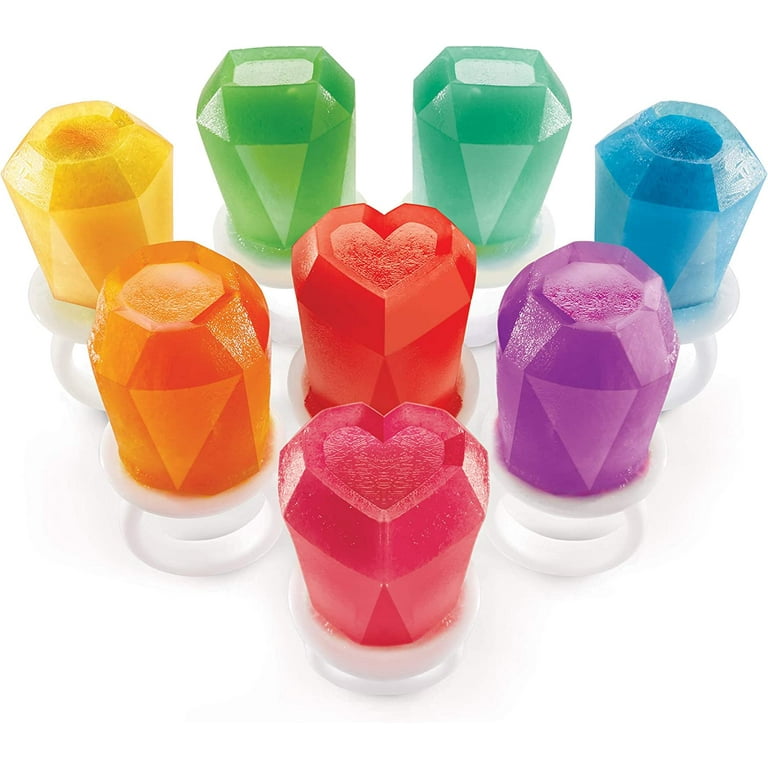 Tovolo Jewel Ring Ice Pop Molds, Drip-Guard Handle, 1.25 Ounce Popsicles,  Set of 6