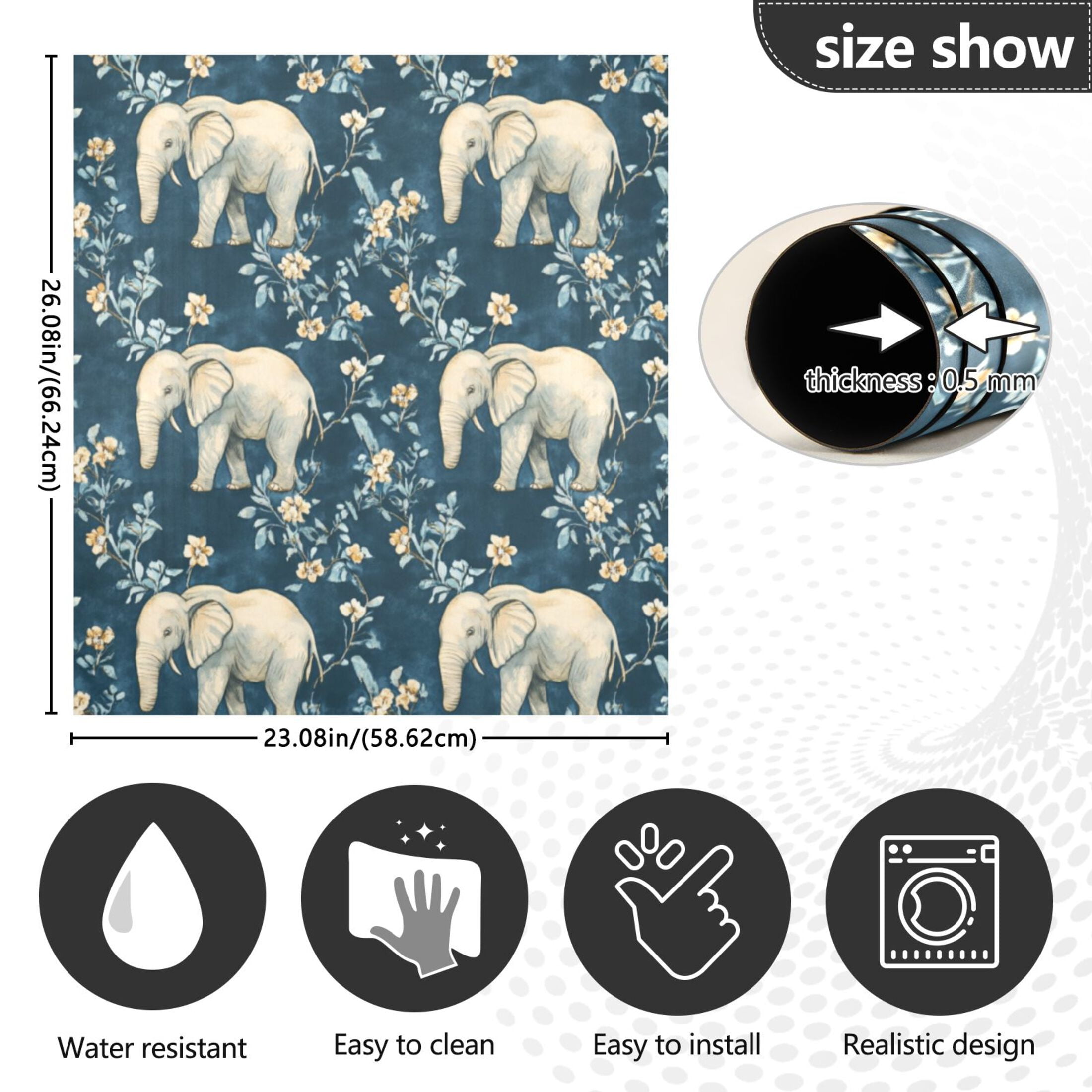 Dishwasher Magnetic Sticker 23x26 Inch Refrigerator Magnetic Sticker Washing Machine Magnetic Sticker Kitchen Panel Magnetic Sticker Home Decor Pretty Elephant