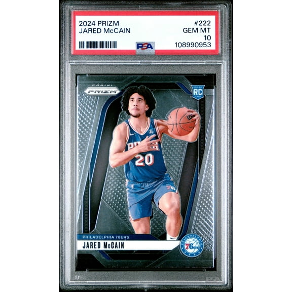 Graded 2024 Panini Prizm Jared McCain #222 Rookie RC Basketball Card PSA 10 Gem Mint