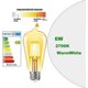 thumbnail image 2 of E27 Vintage Light Bulb,6W Led Equivalent 60W Bulbs,Antique Style,Retro Amber Screw Edison Filament Bulbs, Warm White 2700K,Pack of 2, 2 of 5