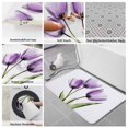 thumbnail image 6 of Purple Tulip Bath Mat 3 Piece Bathroom Rug Set, Aesthetic&nbsp;Pastoral Flower Floral Spring Non Slip Bath Rug Contour Mat and Toilet Lid Cover, Absorbent Shower Mats Soft Bath Rugs and Mats Sets, 6 of 8