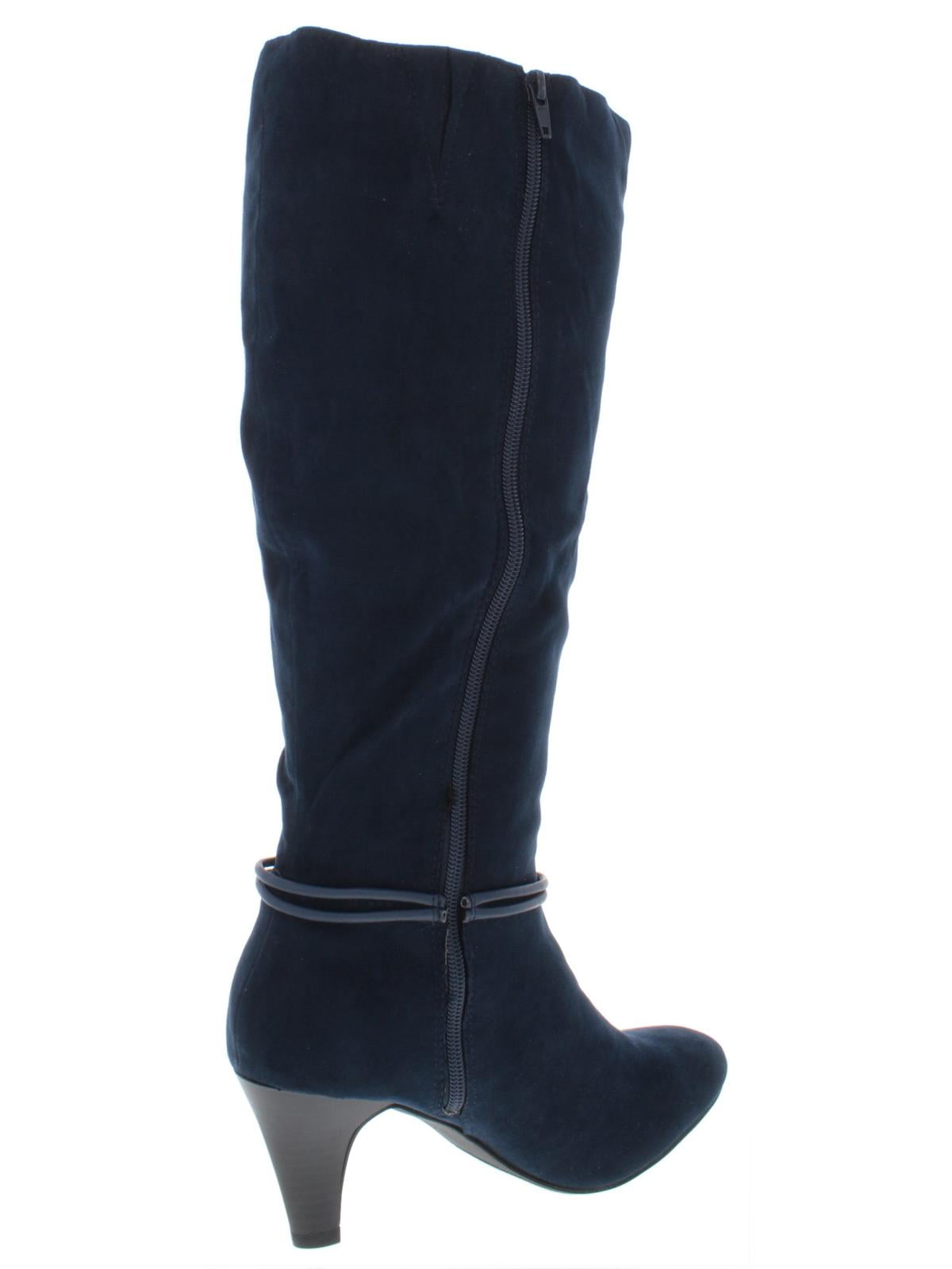 Karen Scott Womens Hollee Wide Calf Faux Leather Dress Boots
