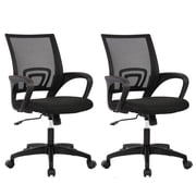 BestOffice Ergonomic Mid-Back Desk Chair, Adjustable Height Swivel, Lumbar Support, Breathable Mesh, Black, 2-Pack