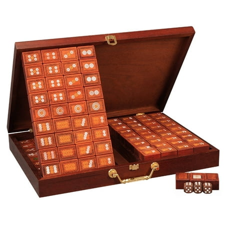 Decorations At Home Mahjong Set 144 HIGH QUALITY Unique ROSE WOOD Tiles. Perfect gift for Christmas / Chinese New Year / Birthday / Home Decoration / Only sells at Smiling JuJu ()