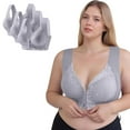 thumbnail image 6 of Fengactive 3PC Front Closure Lace Bras for Women No Underwire Wide Strap Clasp Bra Plus Size Breathable Push Up Bra, 6 of 9