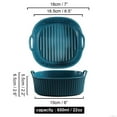 thumbnail image 3 of Qeeadeea Rectangular Lasagne Pan With Handle, Small Ceramic Bakeware Pan For 1 Person, Porcelain Baking Dish Oven Proof-blue-650ml, 18x16.5x5.5cm, 3 of 7