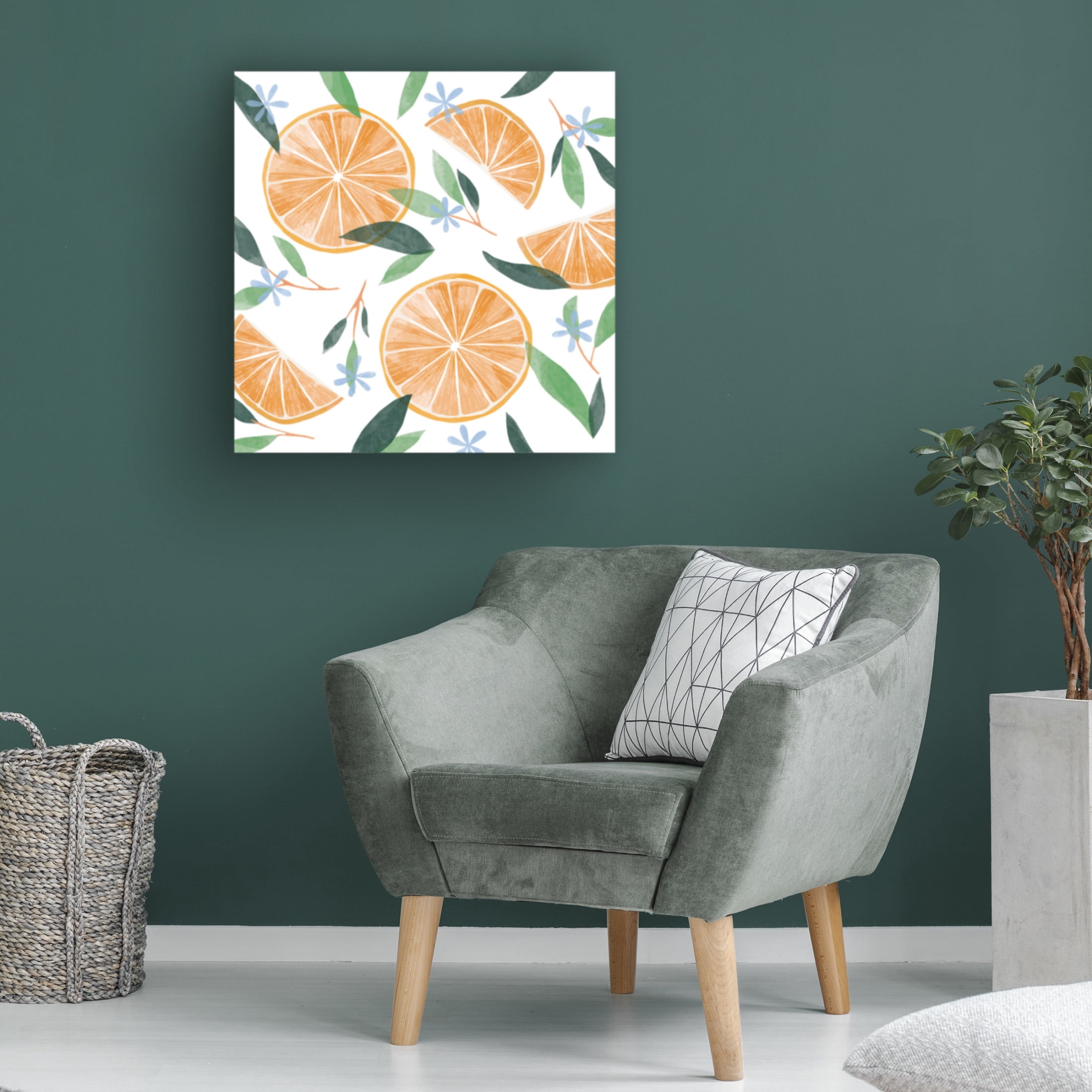 Canvas Wall Art - Rebekah Ewer 'Orange Blossom Slices II' Wall Art for Living Room, Bedroom, or Office Décor by Trademark Fine Art - 24 x 24 Inches