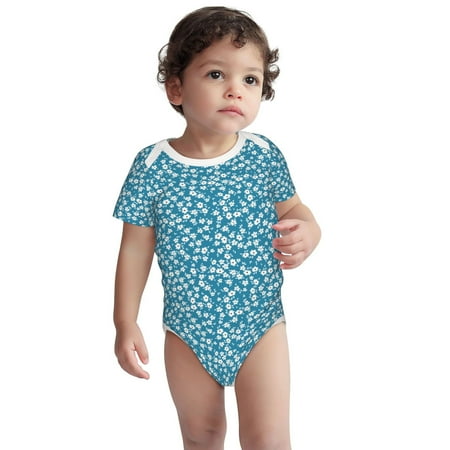 

Fotbe Beautiful Floral Pattern Unisex-baby Short-sleeve Bodysuit Short Sleeve Bodysuits One-piece 100% Organic Cotton for Infant Baby Boys Unisex-12 Months