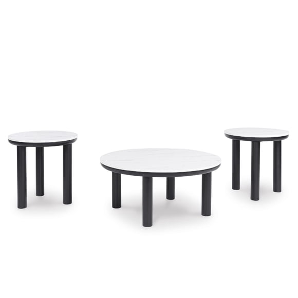 Bowery Hill Table Basse et d'Appoint Traditionnelles Blanches - Ensemble de 3