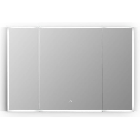 Carsoli Rectangle 48" Frameless Surface-Mount/Recessed LED Lighted Bathroom Medicine Cabinet