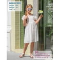 thumbnail image 6 of Aideaone Girls Chiffon Dress Flutter Ruffle Short Sleeve Kids Square Neck Frocks White 6-13Y, 6 of 8