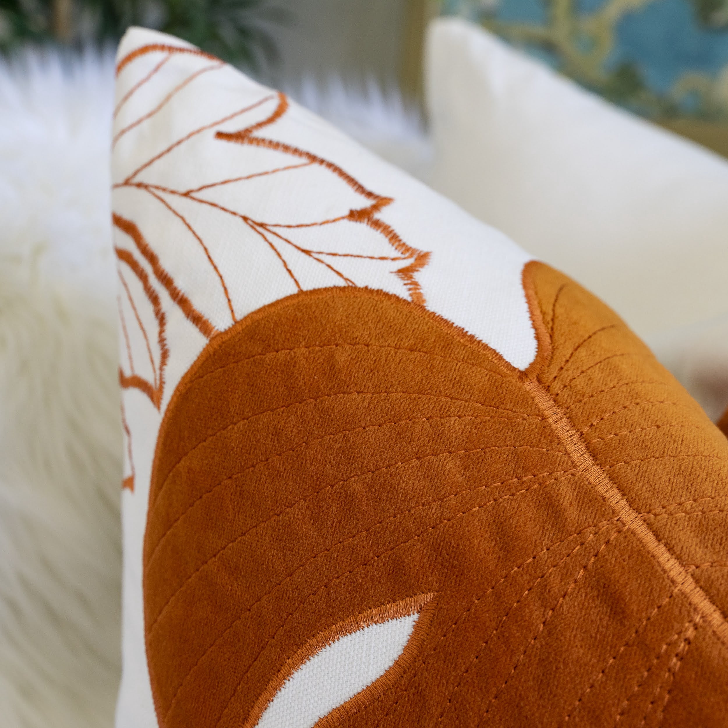 Keilani Orange Graphic Polyester 20 in. x 20 in. Throw Pillow