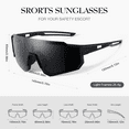 thumbnail image 4 of AOMASTE Polarized Sports Sunglasses for Men and Women Oversized Sun Glasses with UV Protection for Driving Cycling Running(Black-3 Pack), 4 of 11