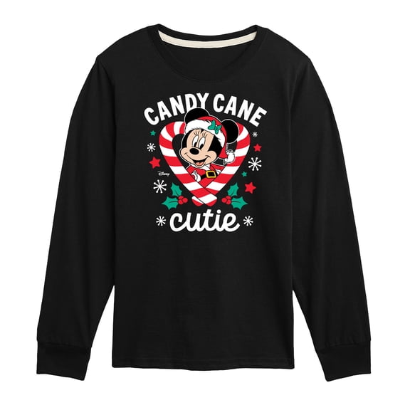 Disney - Minnie Candy Cane Cutie Christmas - Toddler & Youth Long Sleeve Graphic T-Shirt