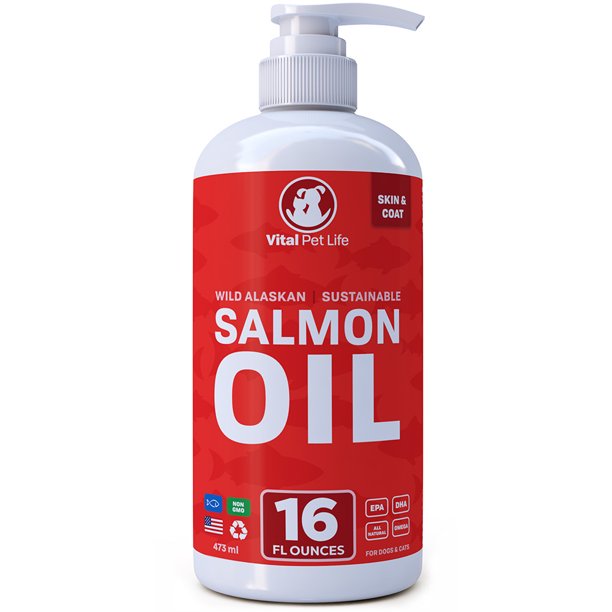 Vital Pet Life Salmon Oil for Dogs and Cats, Fish Oil Omega 3 EPA DHA