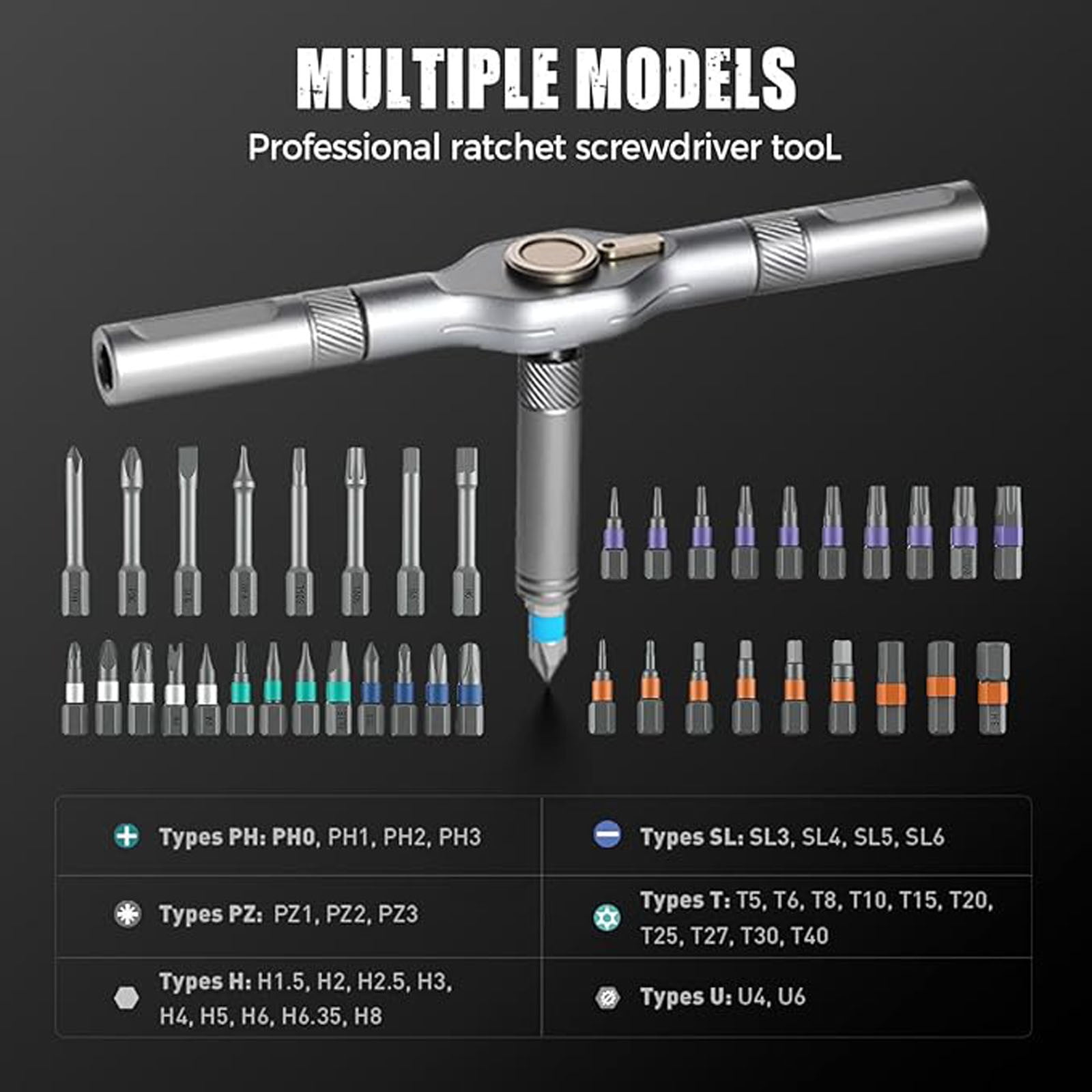 42-in-1 Magnetic Screwdriver Set with Detachable Ratchet Handle,Steel Bits for Various Screw Types,Portable Storage Case for DIY Repair and Assembly Tasks