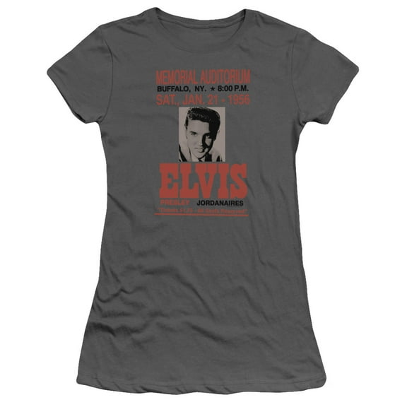 Elvis Presley - Buffalo 1956 - Juniors Teen Girls Cap Sleeve Shirt - X-Large