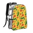 thumbnail image 3 of Susaid Colorful Vegetables Print Clear Backpack See Through Transparent Plastic Clear Bookbags for School, College, Stadium,Work, 3 of 7