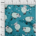 thumbnail image 2 of oneOone Silk Tabby Dark Teal Green Fabric Kids Sheep Sewing Fabric By The Yard Printed Diy Clothing Sewing Supplies 42 Inch Wide, 2 of 4