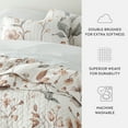 thumbnail image 5 of Noble Linens 3-Piece Natural Russet Floral Pattern Quilt Set, Queen, 5 of 7