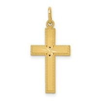 Finest Gold 10K Diamond-cut Cross Pendant