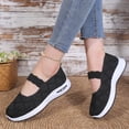 thumbnail image 6 of Gpaecead Women's Knit Mesh Walking Shoes Soft Sole Breathable Non Slip Elastic Strap Comfortable Slip On Flats For Summer Daily B-Black, 6 of 7