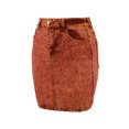 thumbnail image 2 of A2Y Women's Casual Rayon Denim Jean Short Mini Skirts Neon Orange L, 2 of 3