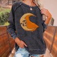 thumbnail image 3 of Jersey de cuello redondo Top holgado sudadera clásica para mujer traje de calle sencillo, 3 of 8