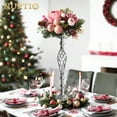 thumbnail image 5 of Nuptio Siver Flower Stand for Table Centerpiece 23" Wedding Tall Centerpiece Vase Decorations Set of 2, 5 of 13