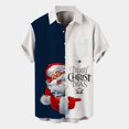 thumbnail image 4 of Mens Christmas Santa Gift 3D Digital Printing Button Lapel Short Sleeve Shirt T Shirt Top Blouse, 4 of 4