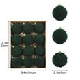 thumbnail image 3 of HomeDM Christmas Velvet Ball Ornaments 12Pcs Flocked Xmas Tree Shatterproof Hanging Balls Green 8cm/3.15" Christmas Balls for Wedding Party Tree Wreath Holiday Decor, 3 of 6