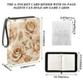 thumbnail image 3 of Game Card Storage Bag Collectible Trading Card Albums The 4-Pocket Card Binder With 50-Page Sleeve Can Hold 400 Game Cards Beige Roses, 3 of 6
